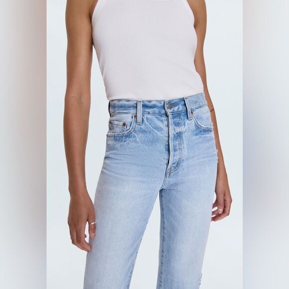 Pistola “Cassie” highrise button fly Distressed Straight Leg Jeans – Size 26 EUC - Picture 1 of 8
